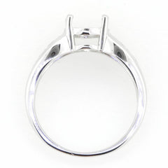 14K White Gold Semi Mount Ring Setting Oval OV 10x8mm - Syzjewelry