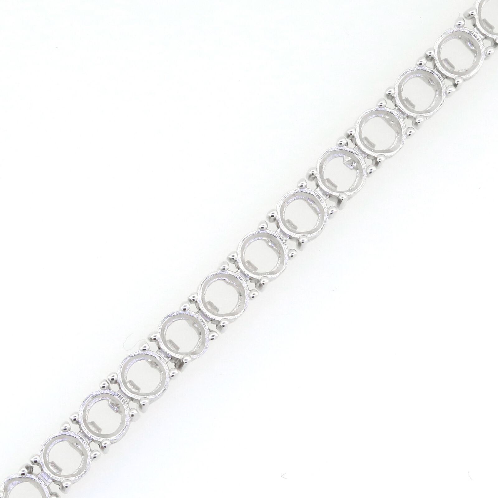 14K White Gold Semi Mount Tennis Bracelet Setting Round RD 4x4mm 42 Stones - Syzjewelry