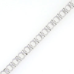 14K White Gold Semi Mount Tennis Bracelet Setting Round RD 4x4mm 42 Stones - Syzjewelry