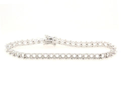 14K White Gold Semi Mount Tennis Bracelet Setting Round RD 4x4mm 42 Stones - Syzjewelry