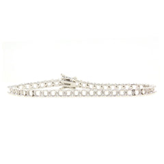 14K White Gold Semi Mount Tennis Bracelet Setting Round RD 4x4mm 42 Stones - Syzjewelry