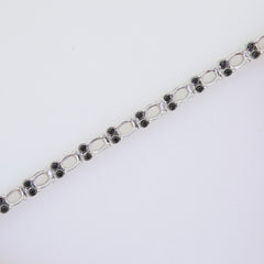 Sterling Silver Semi Mount Bracelet Setting OV 4X3mm -28 7 Inch Black Spine - Syzjewelry