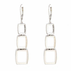 14K White Gold Semi Mount Earrings Setting Cushion CU 12x10 10x8 8x6mm 20683 - Syzjewelry