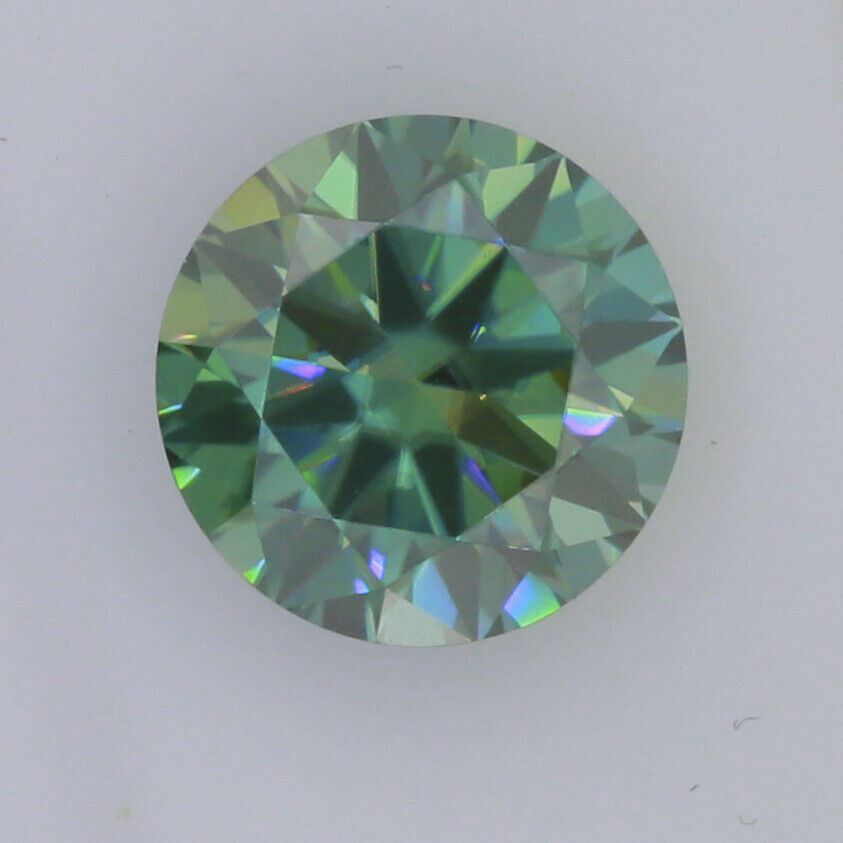 3 Carat Round 9mm Loose Moissanite Green Color RD 9x9mm VVS Certification - Syzjewelry