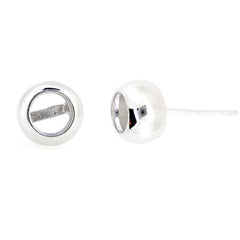 Sterling Silver Semi Mount Earrings Setting Round RD 5.5mm Stud White Topaz - Syzjewelry