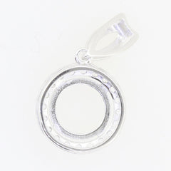 Sterling Silver Semi Mount Pendant Setting Round RD 8x8mm Topaz L007P007W-C - Syzjewelry