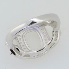 Sterling silver Semi Mount Ring Setting Cushion CU 9x7mm 7.5x5mm 3 Stone - Syzjewelry