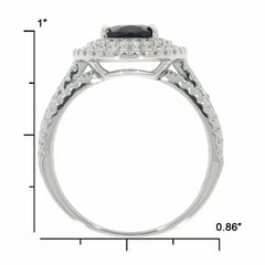 Sterling Silver Semi Mount Ring Setting OV 9X7mm White Topaz Double Ha Solid - Syzjewelry