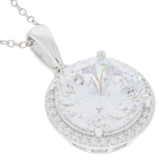 Sterling Silver Semi Mount Pendant Setting Round RD 13X13mm White Topaz - Syzjewelry