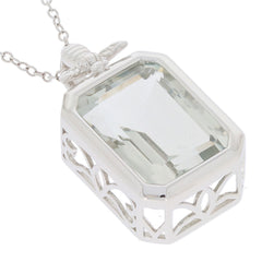 Sterling Silver Semi Mount Pendant Setting Emerald OCT 16X12mm P24116 - Syzjewelry