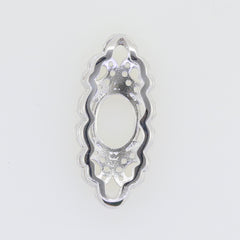 Silver Semi Mount Pendant Setting Oval OV 9X7mm White Topaz - Syzjewelry