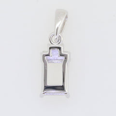 Sterling Silver Semi Mount Pendant Setting Emerald OCT 8X6mm White Topaz - Syzjewelry