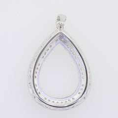 Sterling Silver Semi Mount Pendant Setting Pear PE 20X15mm White Topaz - Syzjewelry