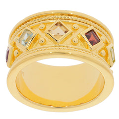 Gold Plated Sterling Silver Semi Mount Men Ring Setting Princess SQ 3X - Syzjewelry