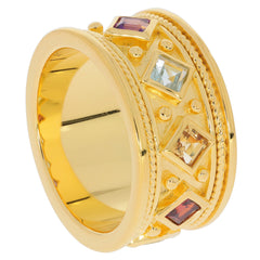 Gold Plated Sterling Silver Semi Mount Men Ring Setting Princess SQ 3X - Syzjewelry