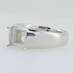 Men's Sterling Silver Semi Mount Ring Setting Princess SQ 7X7mm Size 10 - Syzjewelry