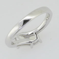 Sterling Silver Semi Mount Ring Setting Round RD 5x5mm Sz 8 - Syzjewelry