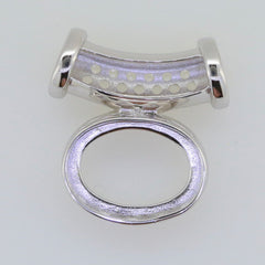 Sterling Silver Semi Mount Pendant Setting Cab Oval OV 16x12mm Topaz - Syzjewelry