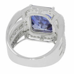 Sterling Silver Semi Mount Ring Setting OCT 12X10mm White Topaz - Syzjewelry