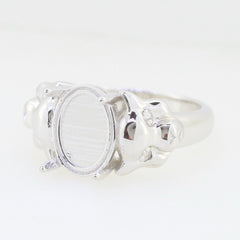 Sterling Silver Semi Mount Ring Setting Cabochon Oval OV 11X8mm - Syzjewelry