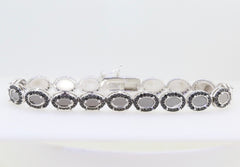 Sterling Silver Semi Mount Tennis Bracelet Setting Cab OV 7X5mm Black Spinel - Syzjewelry