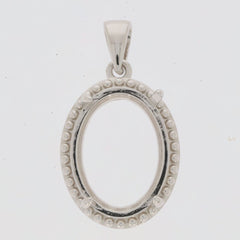 Sterling Silver Semi Mount Pendant Setting Oval OV 16X12mm 16867P - Syzjewelry