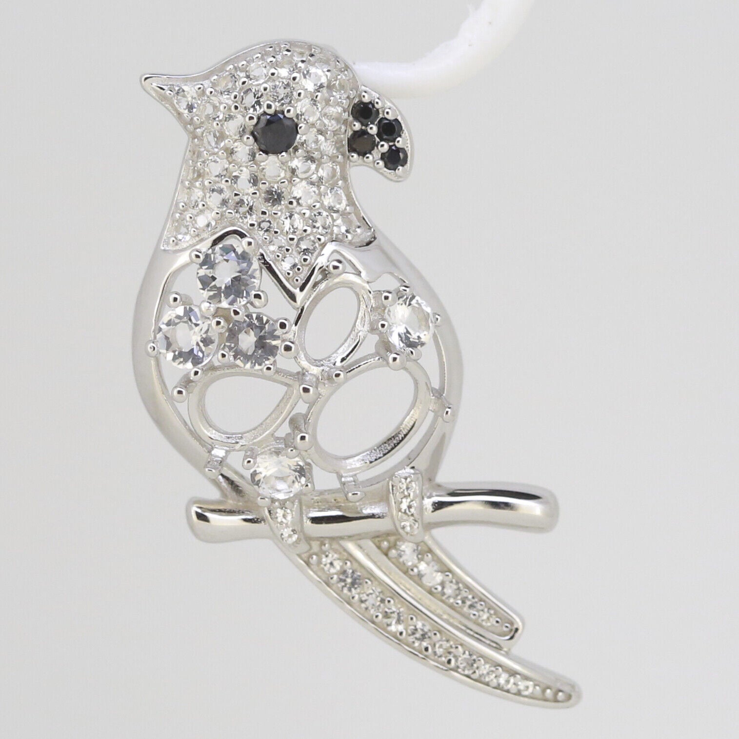 Sterling Silver Semi Mount Pendant Setting OV 8x6mm 6x4 PE 7x5mm Bird Theme - Syzjewelry