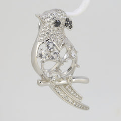 Sterling Silver Semi Mount Pendant Setting OV 8x6mm 6x4 PE 7x5mm Bird Theme - Syzjewelry