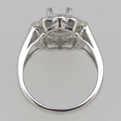 Sterling Silver Semi Mount Ring Setting Oval OV 6x5mm White Topaz Solid - Syzjewelry