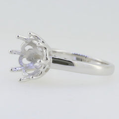 Sterling Silver Semi Mount Ring Setting Round RD 11x11mm White Topaz Sz 85 - Syzjewelry