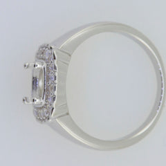 Sterling Silver Semi Mount Ring Setting Round RD 7x7mm White Topaz size 10.5 - Syzjewelry