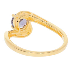 Yellow Gold Plated Sterling Silver Semi Mount Ring Setting RD 6X6mm Moissani - Syzjewelry