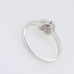 Delicate Sterling Silver Heart Shape Moissanite Ring White Topaz - Syzjewelry