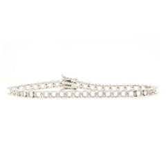 14K White Gold Semi Mount Tennis Bracelet Setting Round RD 6.3mm 30 Stones - Syzjewelry