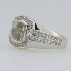 Men's Sterling Silver Semi Mount Ring Setting Cushion CU 8X8mm Moissanite - Syzjewelry