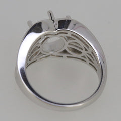 Men's Contemporary Sterling Silver Semi Mount Ring Setting Round RD 10x10mm - Syzjewelry