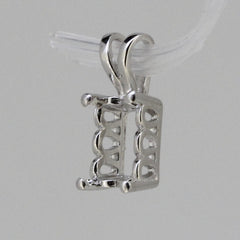 Delicate Sterling Silver Semi Mount Pendant Setting OCT 7x5mm White Topaz - Syzjewelry