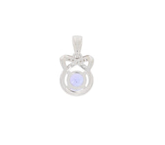 Sterling Silver Semi Mount Pendant Setting Round RD 5.5x5.5mm White Topaz - Syzjewelry