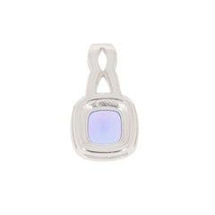 Sterling Silver Semi Mount Pendant Setting Cushion CU 6x6mm White Topaz - Syzjewelry