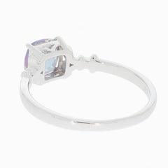 Sterling Silver Semi Mount Ring Setting Cushion CU 7X7mm White Topaz size 9 - Syzjewelry