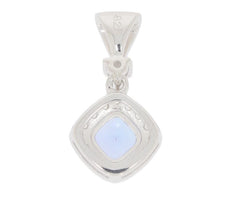 Sterling Silver Semi Mount Pendant Setting Cushion CU 5x5mm White Topaz - Syzjewelry