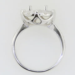 Solid Sterling Silver Semi Mount Ring Setting Round RD 8x8mm White Topaz Sol - Syzjewelry