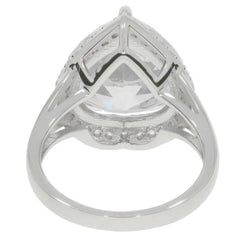 Sterling Silver Semi Mount Ring Setting Heart HT 14X14mm Halo Topaz