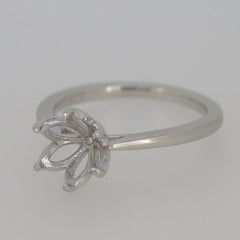 Sterling Silver Semi Mount Ring Setting Round RD 8x8mm Tulip Head w/ 6 Pron - Syzjewelry