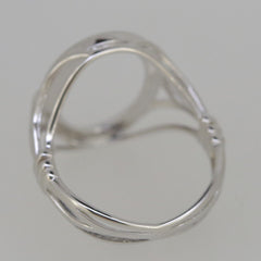 Art Nouveau Sterling Silver Semi Mount Ring Setting Oval OV 16x12mm Cab