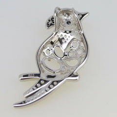 Sterling Silver Semi Mount Pendant Setting OV 8x6mm 6x4 PE 7x5mm Bird Theme - Syzjewelry