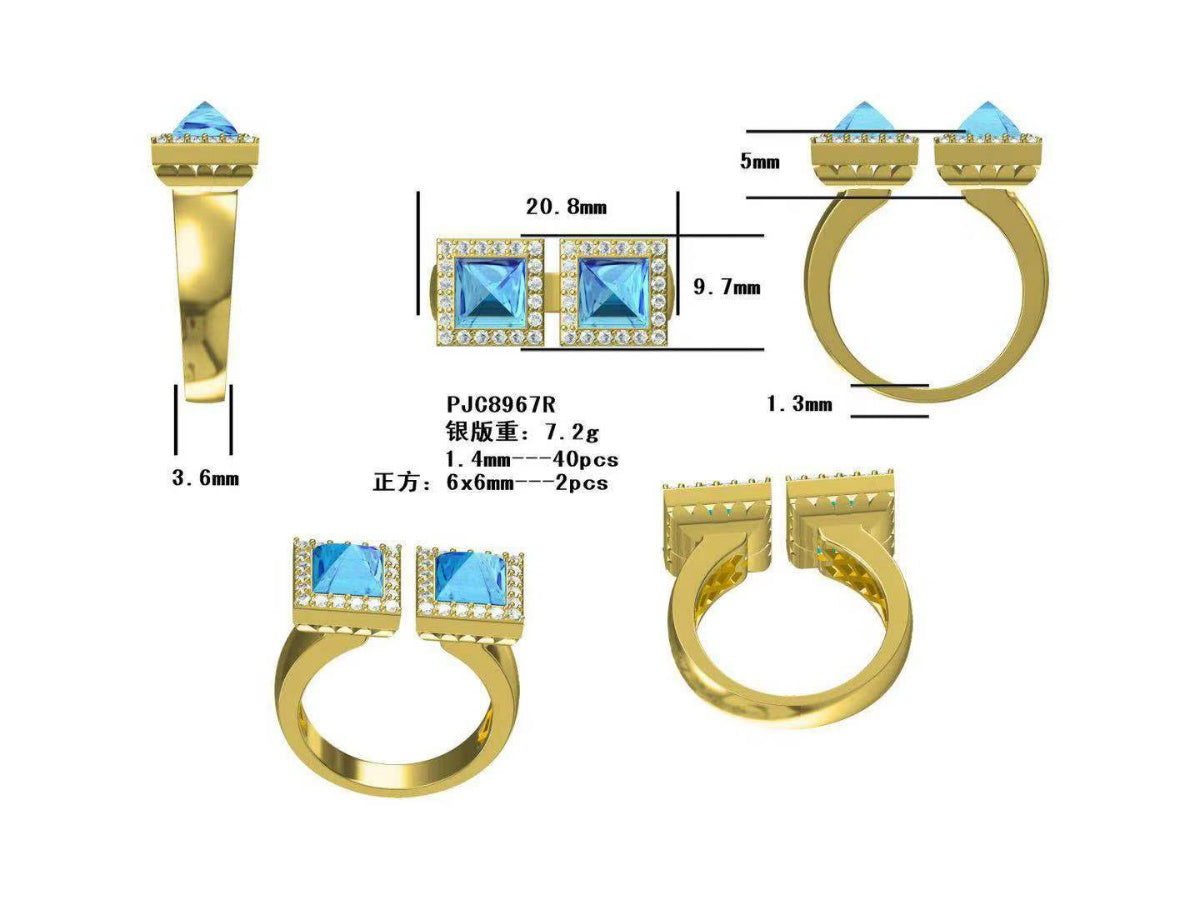 Sterling Silver Semi Mount Ring Setting Princess SQ 6x6mm - Syzjewelry