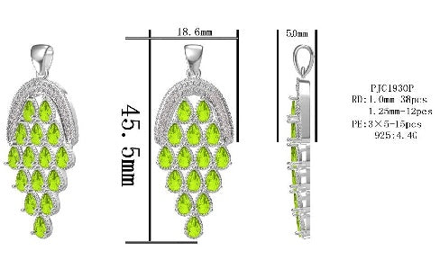 Sterling Silver Semi Mount Pendant Setting Pear PE 5X3mm - Syzjewelry