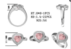 Sterling Silver Semi Mount Ring Setting Heart HT 8X8mm - Syzjewelry