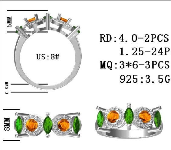 Sterling Silver Semi Mount Ring Setting Marquise MQ 6X3mm - Syzjewelry